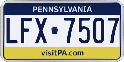 PA license plate LFX7507