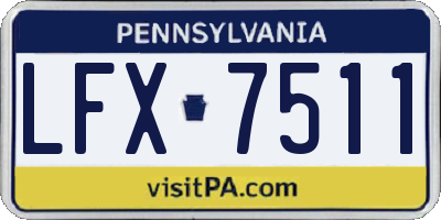 PA license plate LFX7511
