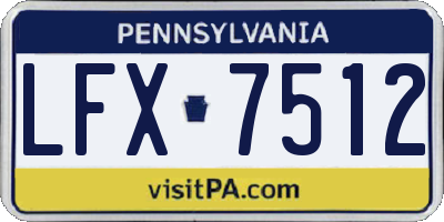 PA license plate LFX7512