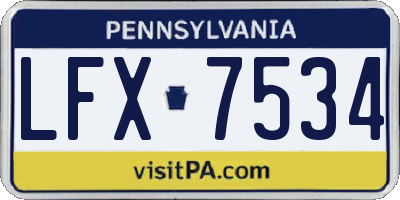 PA license plate LFX7534