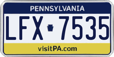 PA license plate LFX7535