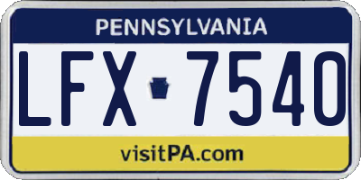 PA license plate LFX7540