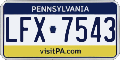 PA license plate LFX7543