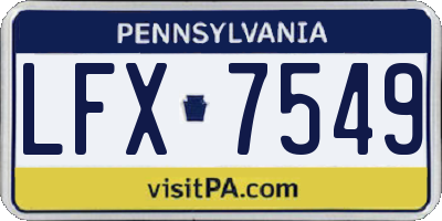 PA license plate LFX7549