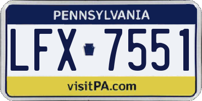 PA license plate LFX7551