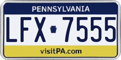 PA license plate LFX7555