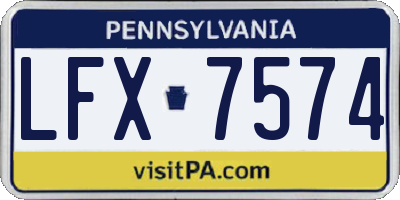 PA license plate LFX7574
