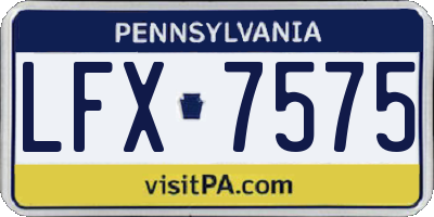 PA license plate LFX7575