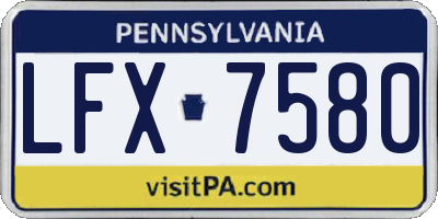 PA license plate LFX7580