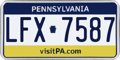 PA license plate LFX7587