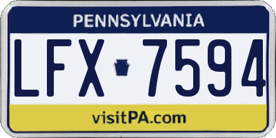 PA license plate LFX7594