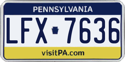 PA license plate LFX7636