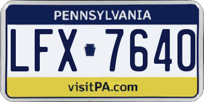 PA license plate LFX7640