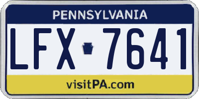 PA license plate LFX7641