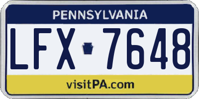 PA license plate LFX7648