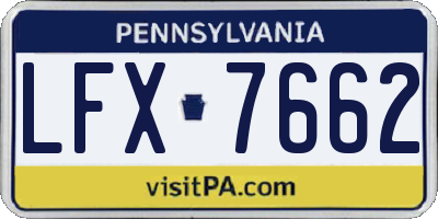 PA license plate LFX7662