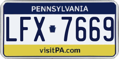 PA license plate LFX7669