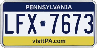 PA license plate LFX7673