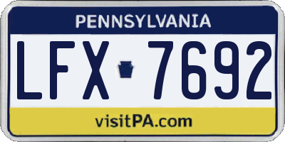 PA license plate LFX7692