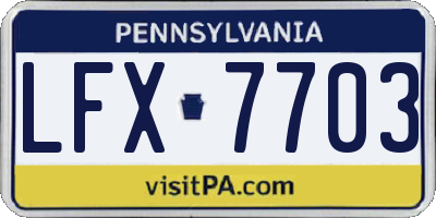 PA license plate LFX7703