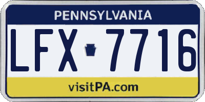 PA license plate LFX7716