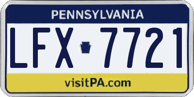 PA license plate LFX7721