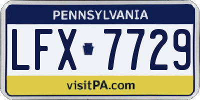 PA license plate LFX7729