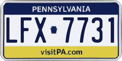 PA license plate LFX7731