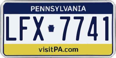 PA license plate LFX7741