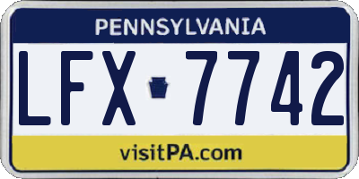 PA license plate LFX7742