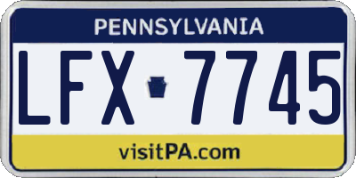 PA license plate LFX7745
