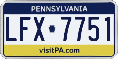 PA license plate LFX7751