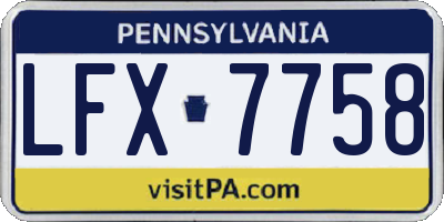 PA license plate LFX7758