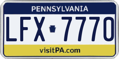 PA license plate LFX7770