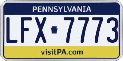 PA license plate LFX7773