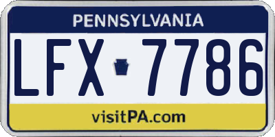 PA license plate LFX7786