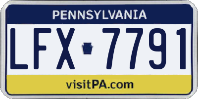 PA license plate LFX7791