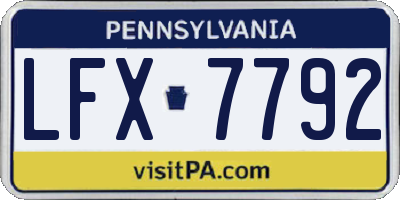PA license plate LFX7792