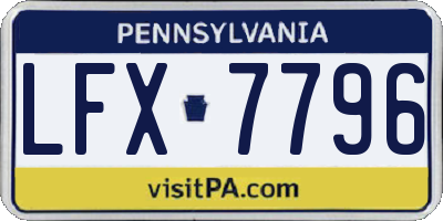 PA license plate LFX7796