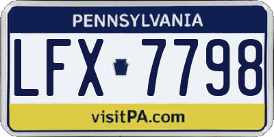 PA license plate LFX7798