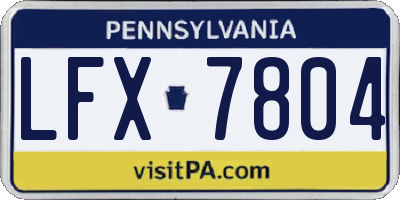 PA license plate LFX7804