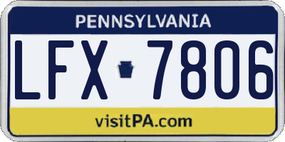 PA license plate LFX7806