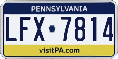 PA license plate LFX7814