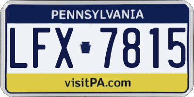 PA license plate LFX7815