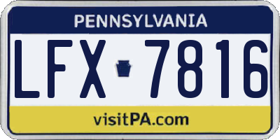PA license plate LFX7816