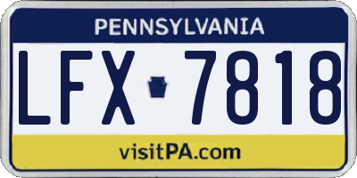 PA license plate LFX7818