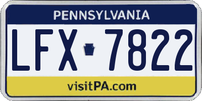 PA license plate LFX7822