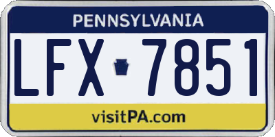 PA license plate LFX7851