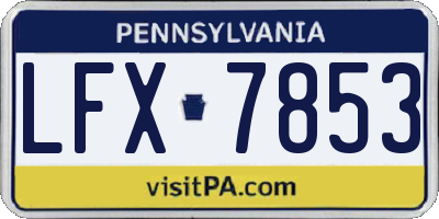 PA license plate LFX7853