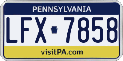 PA license plate LFX7858